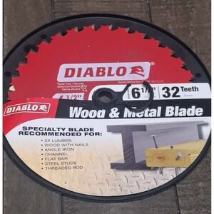 Diablo 6-1/2" 32 Tooth Wood & Metal Circular Saw Blade D0632GP Carbide